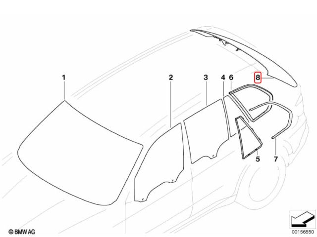 bontott BMW X5 Hátsó Szélvédő