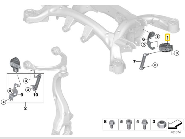 bontott BMW X5 Hátsó Xenon Szintszabályzó Jeladó