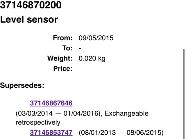 bontott BMW X5 Hátsó Xenon Szintszabályzó Jeladó