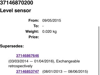 bontott BMW X5 Hátsó Xenon Szintszabályzó Jeladó