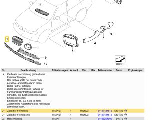bontott BMW X5 Hűtőrács