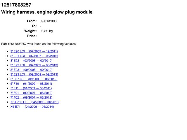 bontott BMW X5 Izzító/Gyújtó Gyertya Kábel
