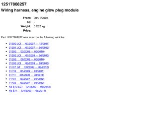 bontott BMW X5 Izzító/Gyújtó Gyertya Kábel