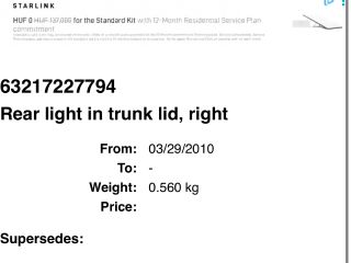 bontott BMW X5 Jobb Belső Hátsó Lámpa