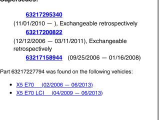 bontott BMW X5 Jobb Belső Hátsó Lámpa