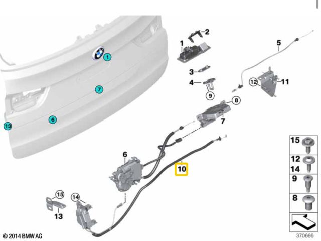 bontott BMW X5 Jobb Csomagtérajtó Zárszerkezet