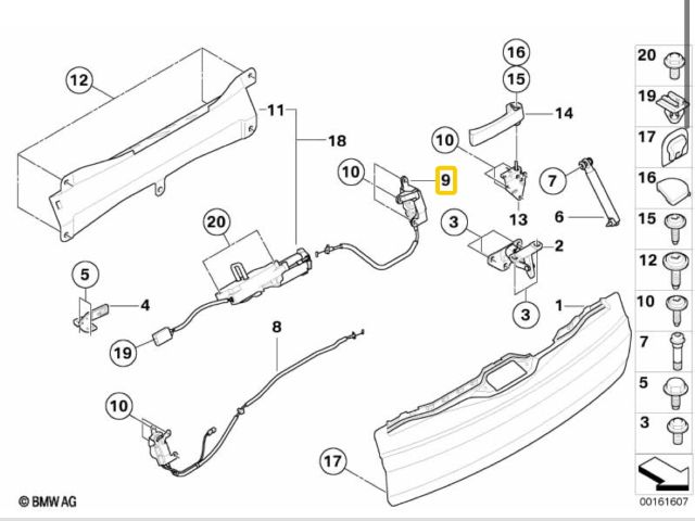 bontott BMW X5 Jobb Csomagtérajtó Zárszerkezet