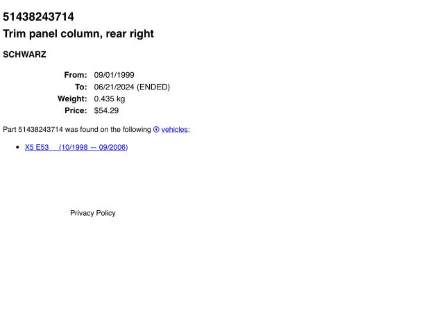 bontott BMW X5 Jobb D Oszlop Burkolat