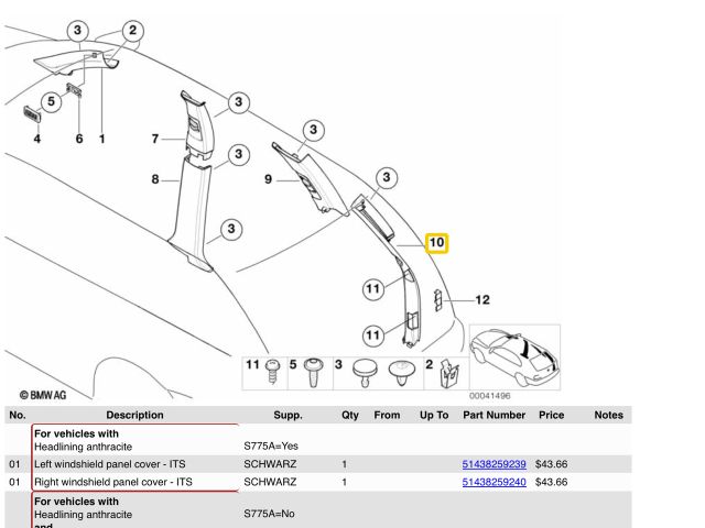 bontott BMW X5 Jobb D Oszlop Burkolat