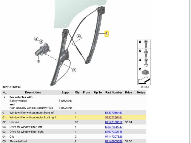 bontott BMW X5 Jobb első Ablakemelő Szerkezet (Elektromos)