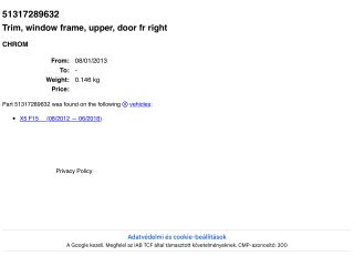 bontott BMW X5 Jobb első Ajtó Díszléc