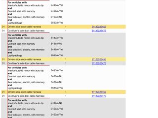 bontott BMW X5 Jobb első Ajtó Kábelköteg