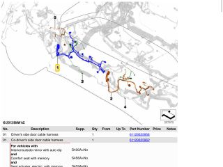bontott BMW X5 Jobb első Ajtó Kábelköteg