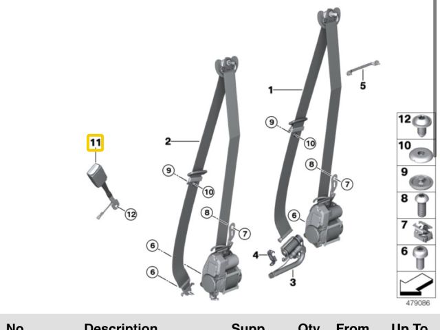 bontott BMW X5 Jobb első Biztonsági Öv Csat