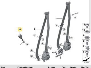 bontott BMW X5 Jobb első Biztonsági Öv Csat