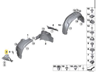 bontott BMW X5 Jobb első Első Dobbetét (Kerékjárati, Műanyag)