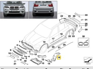 bontott BMW X5 Jobb első Első Dobbetét (Kerékjárati, Műanyag)