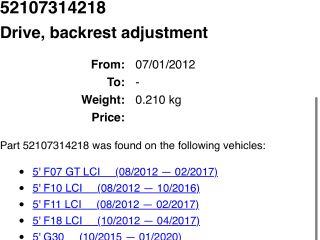 bontott BMW X5 Jobb első Ülés Állító Motor