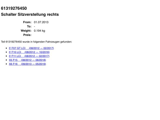 bontott BMW X5 Jobb első Ülésállító Kapcsoló