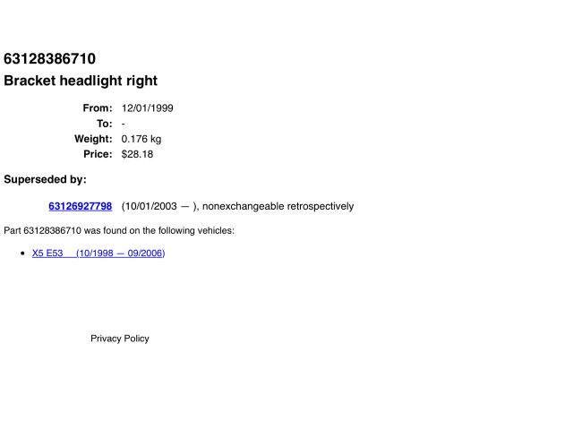 bontott BMW X5 Jobb Fényszóró Tartó