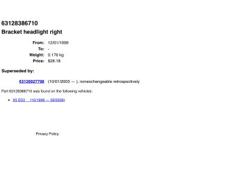 bontott BMW X5 Jobb Fényszóró Tartó