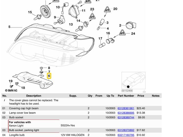 bontott BMW X5 Jobb Fényszóró Tartó