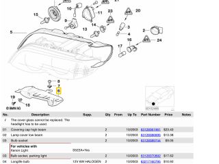 bontott BMW X5 Jobb Fényszóró Tartó