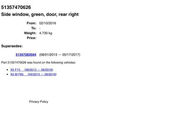 bontott BMW X5 Jobb hátsó Ablak