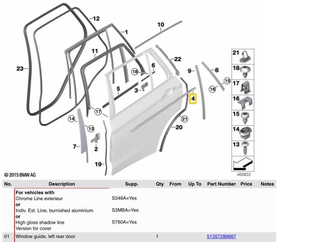 bontott BMW X5 Jobb hátsó Ajtó Díszléc