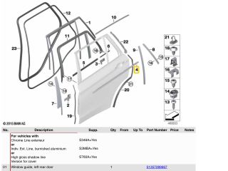bontott BMW X5 Jobb hátsó Ajtó Díszléc