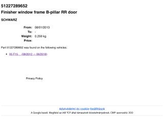 bontott BMW X5 Jobb hátsó Ajtó Díszléc