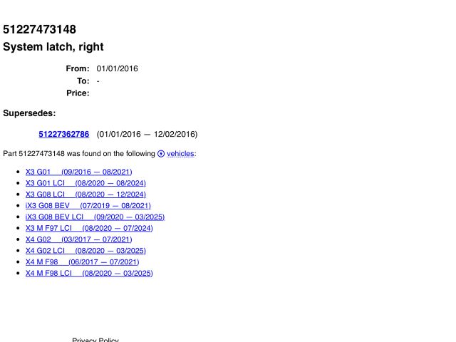 bontott BMW X5 Jobb hátsó Ajtózár