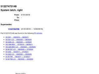 bontott BMW X5 Jobb hátsó Ajtózár