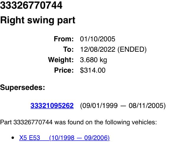 bontott BMW X5 Jobb hátsó Alsó Hátsó Lengőkar