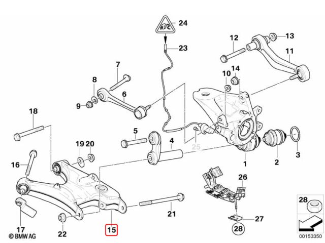 bontott BMW X5 Jobb hátsó Alsó Hátsó Lengőkar