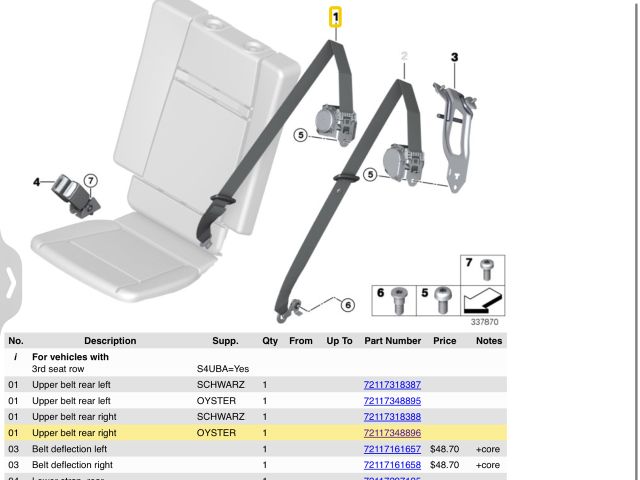 bontott BMW X5 Jobb hátsó Biztonsági Öv Csat