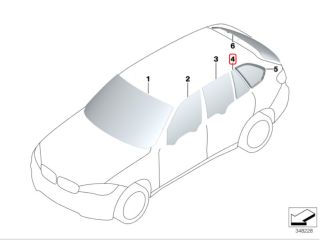 bontott BMW X5 Jobb hátsó Fixüveg (Ajtóban)