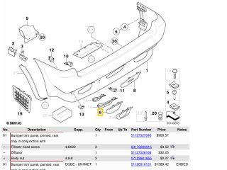 bontott BMW X5 Jobb hátsó Lökhárító Sarok (Műanyag)