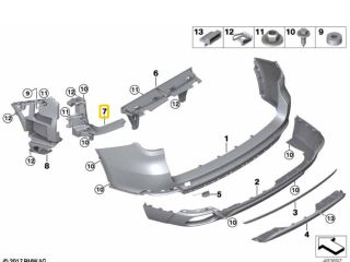 bontott BMW X5 Jobb hátsó Oldal Lökhárító Tartó (Műanyag)