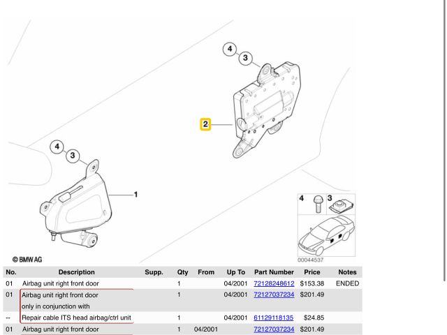 bontott BMW X5 Jobb hátsó Ülés Légzsák