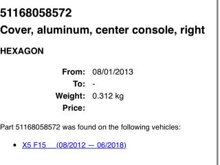 bontott BMW X5 Jobb Kardánbox Burkolat