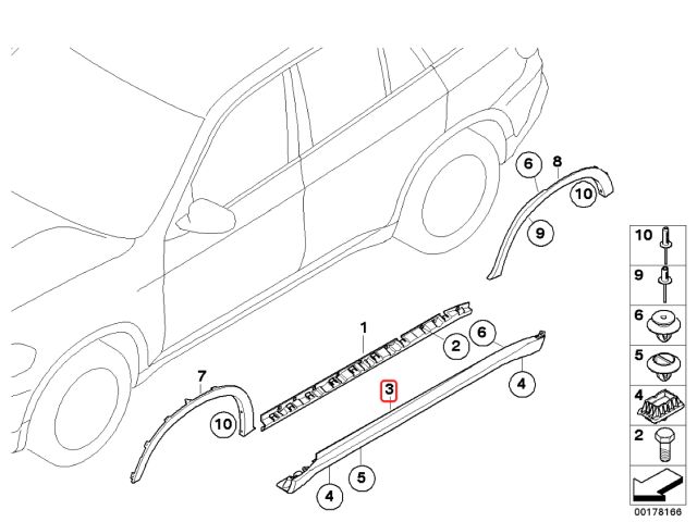 bontott BMW X5 Jobb Küszöb