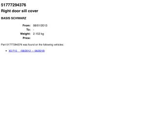 bontott BMW X5 Jobb Küszöb