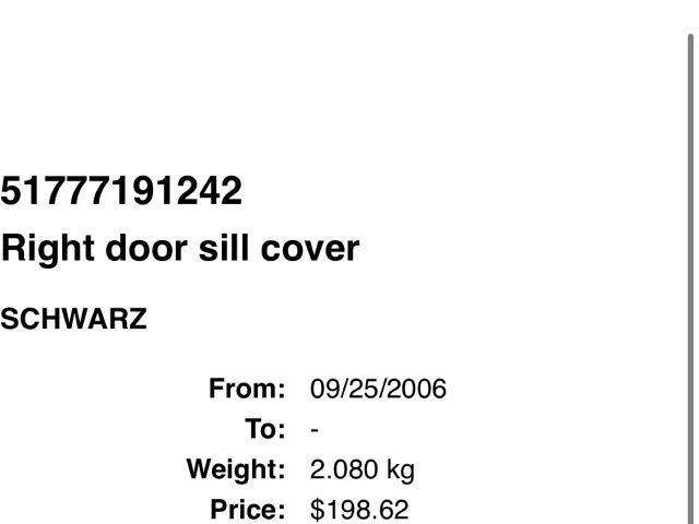 bontott BMW X5 Jobb Küszöb