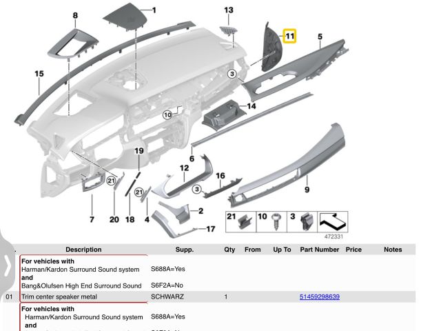 bontott BMW X5 Jobb Műszerfal Oldalkárpit
