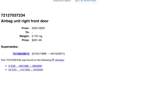 bontott BMW X5 Jobb Oldallégzsák