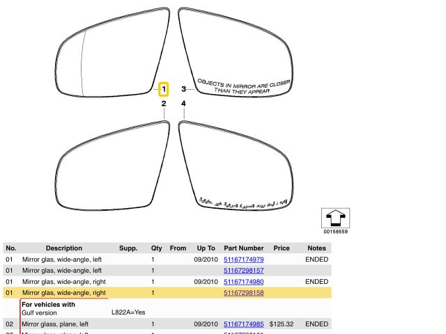 bontott BMW X5 Jobb Tükörlap