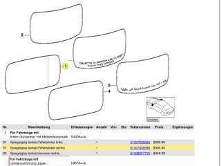 bontott BMW X5 Jobb Tükörlap