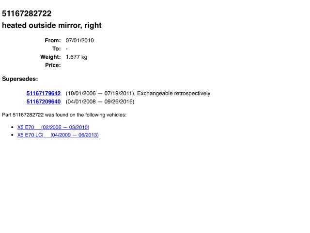 bontott BMW X5 Jobb Visszapillantó Tükör (Elektromos)