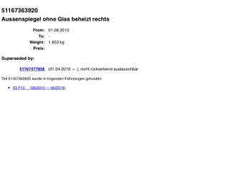 bontott BMW X5 Jobb Visszapillantó Tükör (Elektromos)